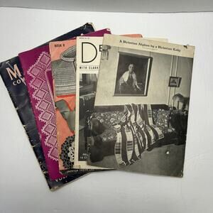 Antique/Vintage Knitting and Crochet Books With Patterns Lot‎ of 5